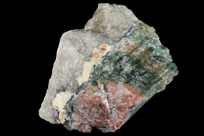 Rainbow Tourmaline (Elbaite) in Quartz - Leduc Mine, Quebec #133010